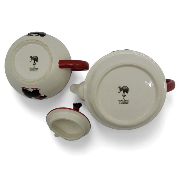KATE WILLIAMS Teapot and Cup Set Scottie Dog Plaid Ceramic Global Design - Picture 10 of 12
